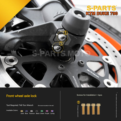 S-parts Titanium Front & Rear Brake / Suspension Bolt Kit for KTM DUKE 790