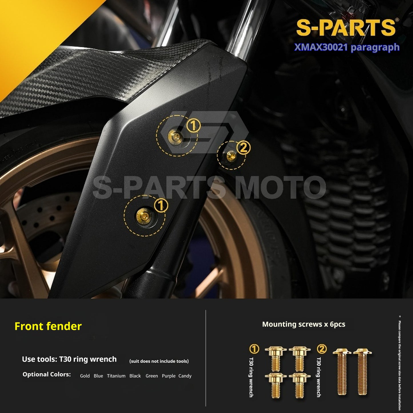 SPARTS 2021 XMAX300 YAMAHA Motorcycle Modified Titanium Alloy Bolts Screws