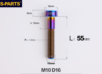 SPARTS Titanium Security Bolt M10 D16 P1.5 – Brake Caliper Locking Screw for Motorcycle