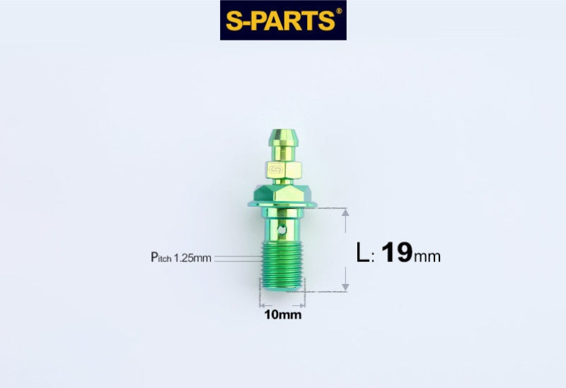 SPARTS M10 Single-Hole Banjo Bolt with Bleeder – Hex Head Titanium Bolt P1.0 / P1.25 for E-Bikes, Motorcycles & Bicycles