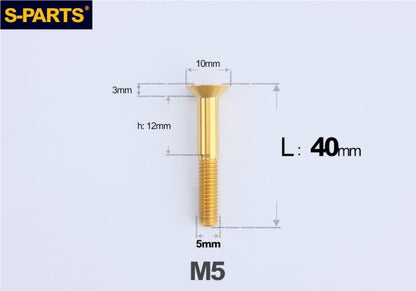SPARTS M5 Countersunk Titanium Bolt | TC4 Flat Head Motorcycle Fastener