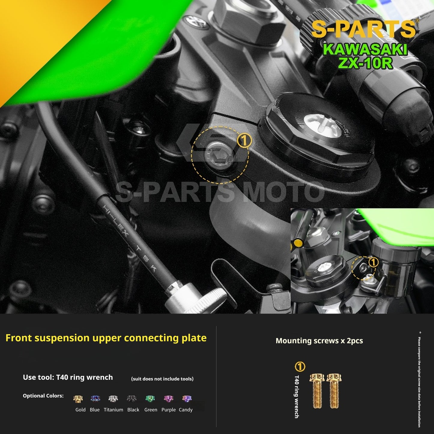 SPARTS 2023 Kawasaki ZX-10R Titanium Bolt Kit for Motorcycle/Electric Vehicle Modification