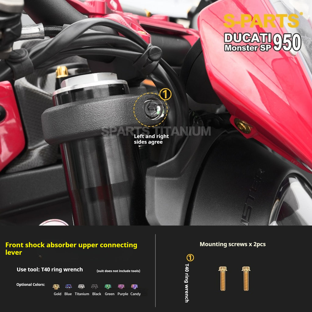 SPARTS Titanium Bolt Kit for Ducati New Monster SP 950 – Custom Candy Color & CNC Titanium Upgrade Kit