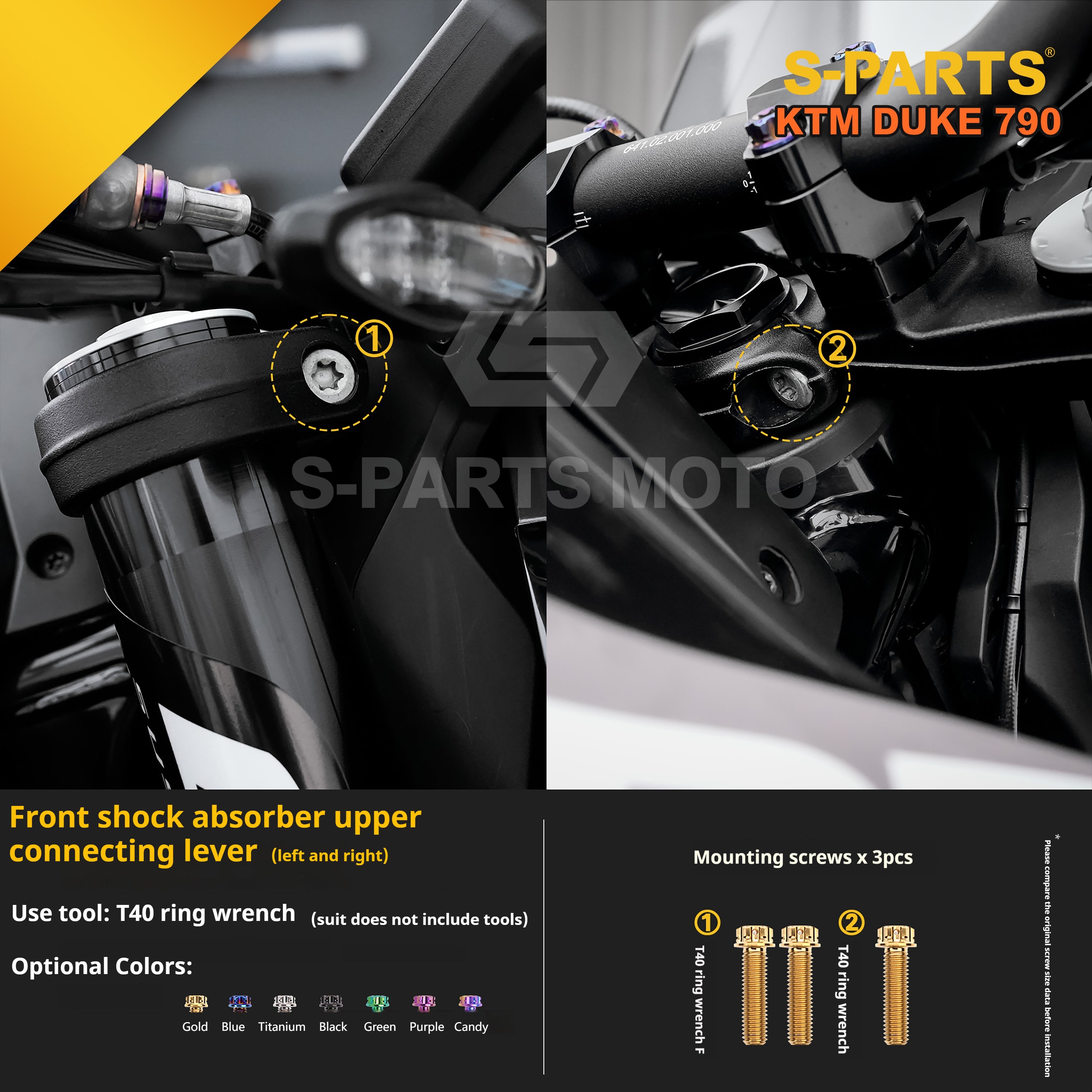 SPARTS TC4 Titanium Bolt Kit Compatible with KTM DUKE 790 – Full Motorcycle Fastener Upgrade