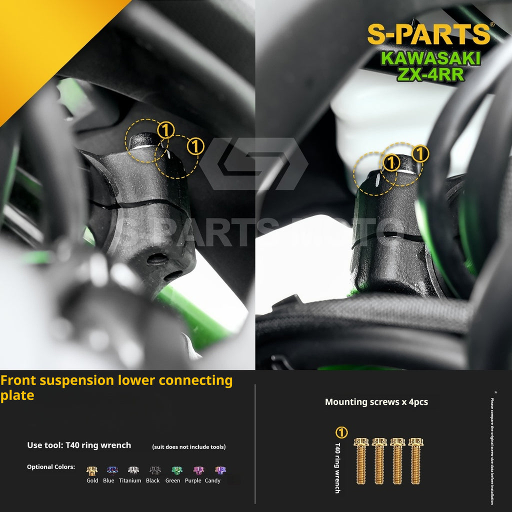 SPARTS TC4 Titanium Bolt Kit for Kawasaki ZX-4RR | Motorcycle Titanium Bolt Upgrade