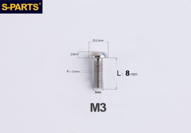 SPARTS A2 Button Head M3 Titanium Bolt