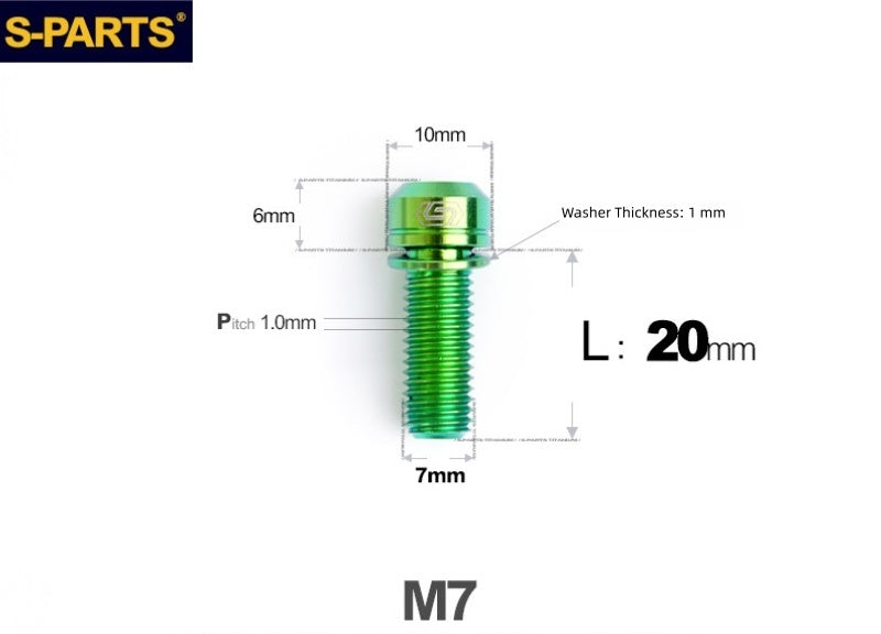 SPARTS A2 Series M7x20mm Titanium Bolt