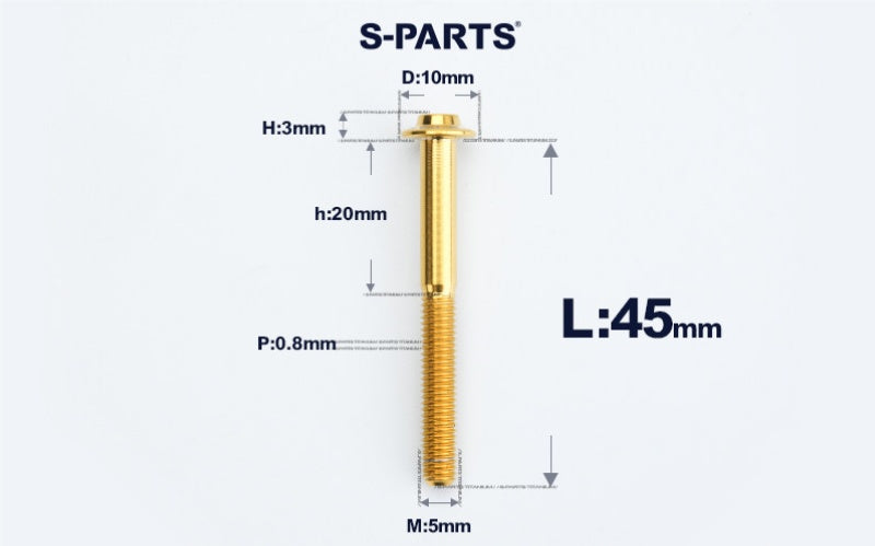 SPARTS A3 Countersunk Head M5 D10 Titanium Bolt TC4 Motorcycle & E-Bike Custom Fastener