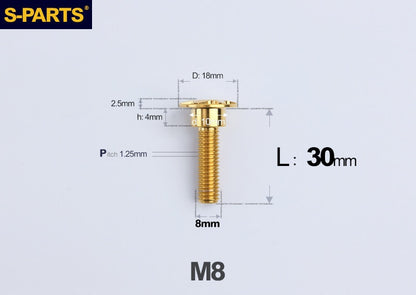 SPARTS M8 Stepped Button Head TC4 Titanium Bolt