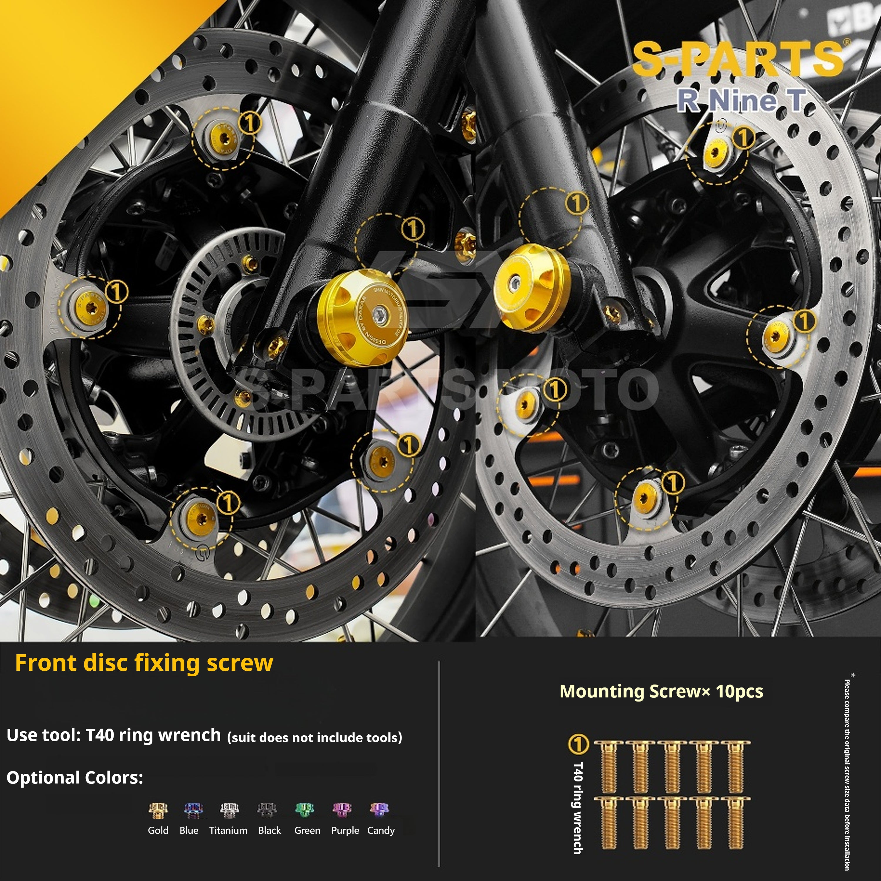 SPARTS BMW RnineT Titanium Alloy Motorcycle Bolt Upgrade Kit