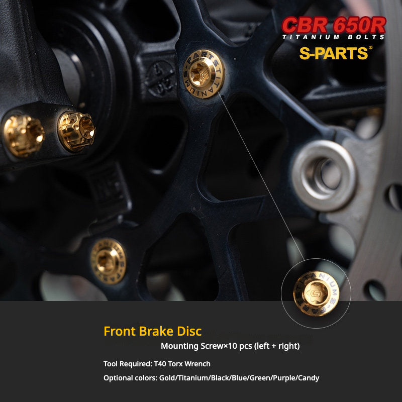 S-PARTS TC4 Titanium Bolt Kit for Honda CBR650R / CB650R | Full Motorcycle Upgrade