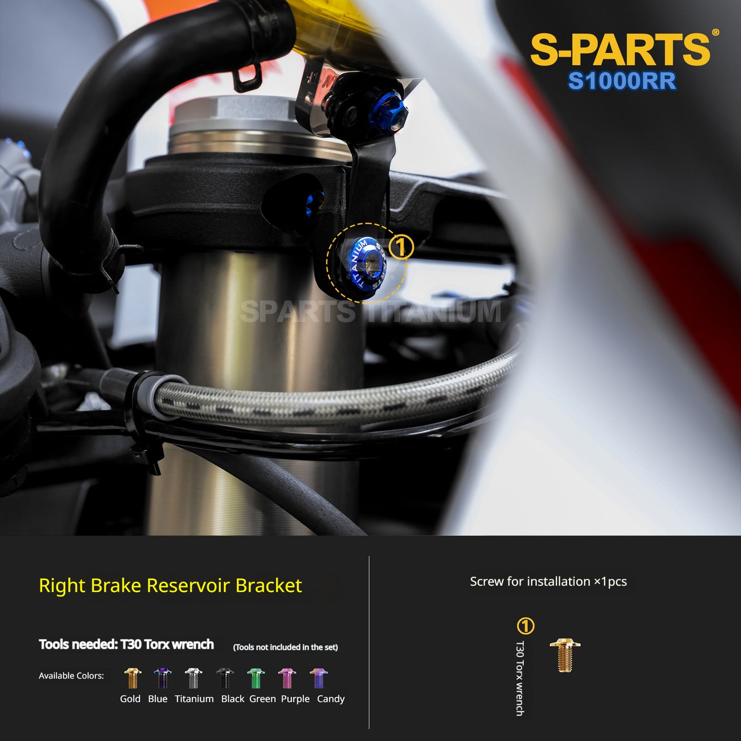 SPARTS Titanium Chassis Bolt Kit Brake Disc Caliper Sprocket Screws for BMW S1000RR