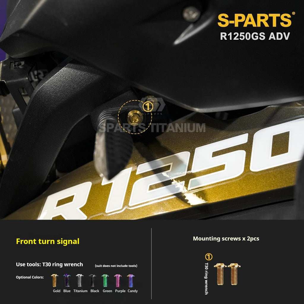 SPARTS Titanium Bolt Kit for BMW R 1250GS ADV – Custom Candy Color & CNC Titanium Upgrade Kit