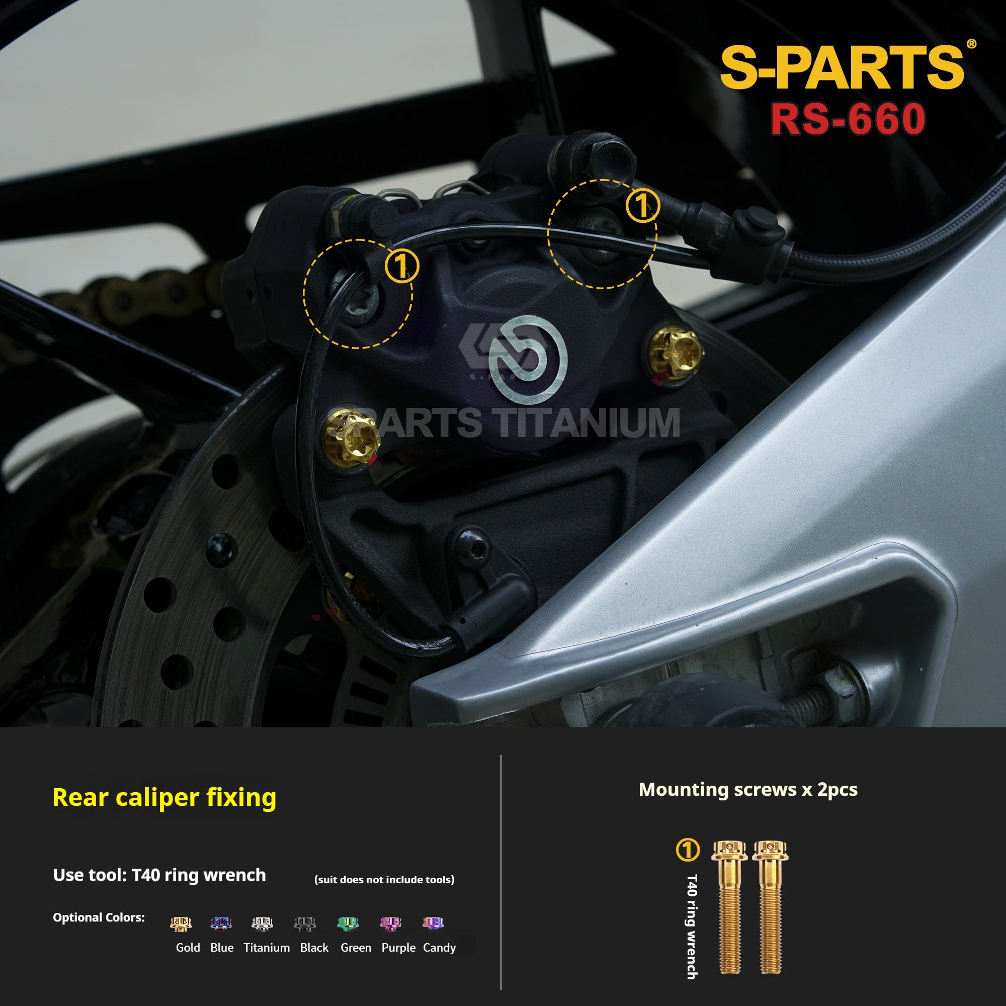 SPARTS Titanium Bolt Kit for Aprilia RS660 2021 – Custom Candy Color & CNC Titanium Upgrade Kit