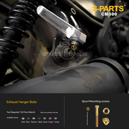 SPARTS Titanium Bodywork, Fuel Tank Cap & Radiator Guard Bolt Kit for Honda CM300 / Rebel 300 (15 Pcs)