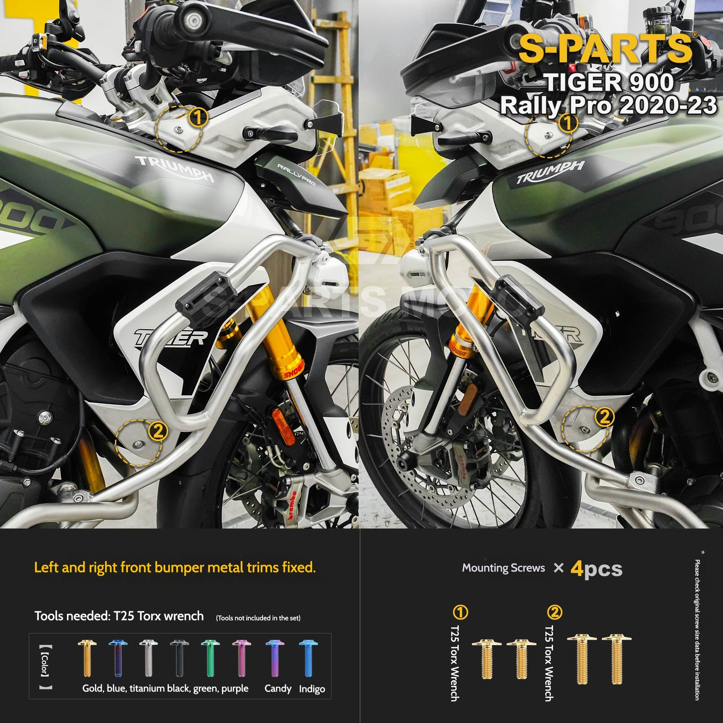 SPARTS Triumph Tiger 900 Rally Pro (2020–2023) Motorcycle Modified Titanium Alloy Bolts