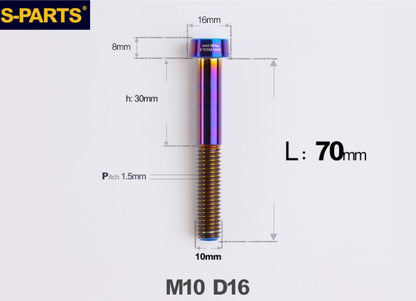 SPARTS Titanium Security Bolt M10 D16 P1.5 – Brake Caliper Locking Screw for Motorcycle