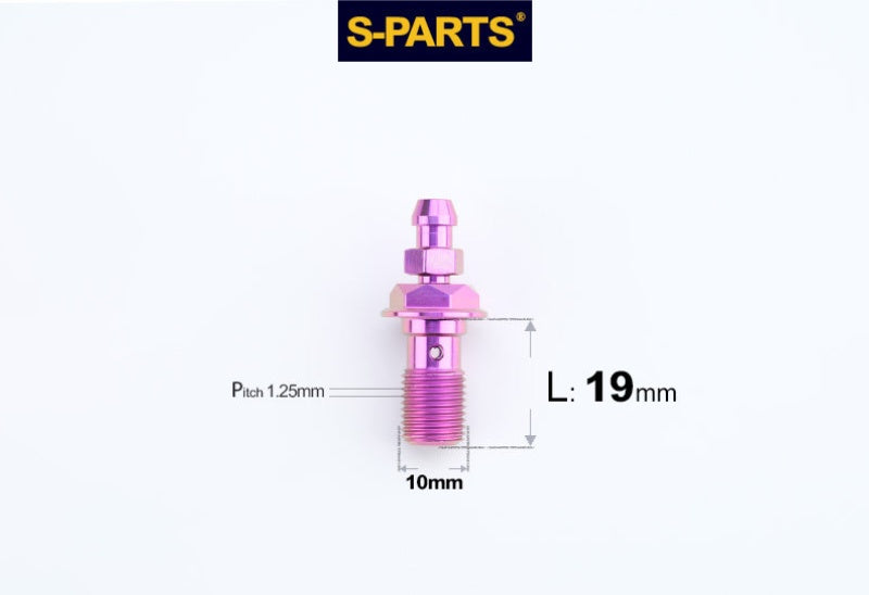 SPARTS M10 Single-Hole Banjo Bolt with Bleeder – Hex Head Titanium Bolt P1.0 / P1.25 for E-Bikes, Motorcycles & Bicycles