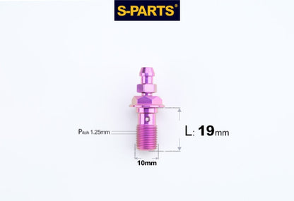 SPARTS M10 Single-Hole Banjo Bolt with Bleeder – Hex Head Titanium Bolt P1.0 / P1.25 for E-Bikes, Motorcycles & Bicycles