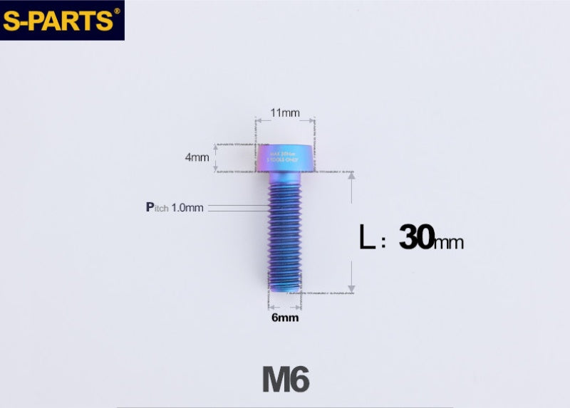 SPARTS M6 × L20-35 Titanium Anti-Theft Caliper Set Screws for Motorcycle 2-Piston Brake Calipers