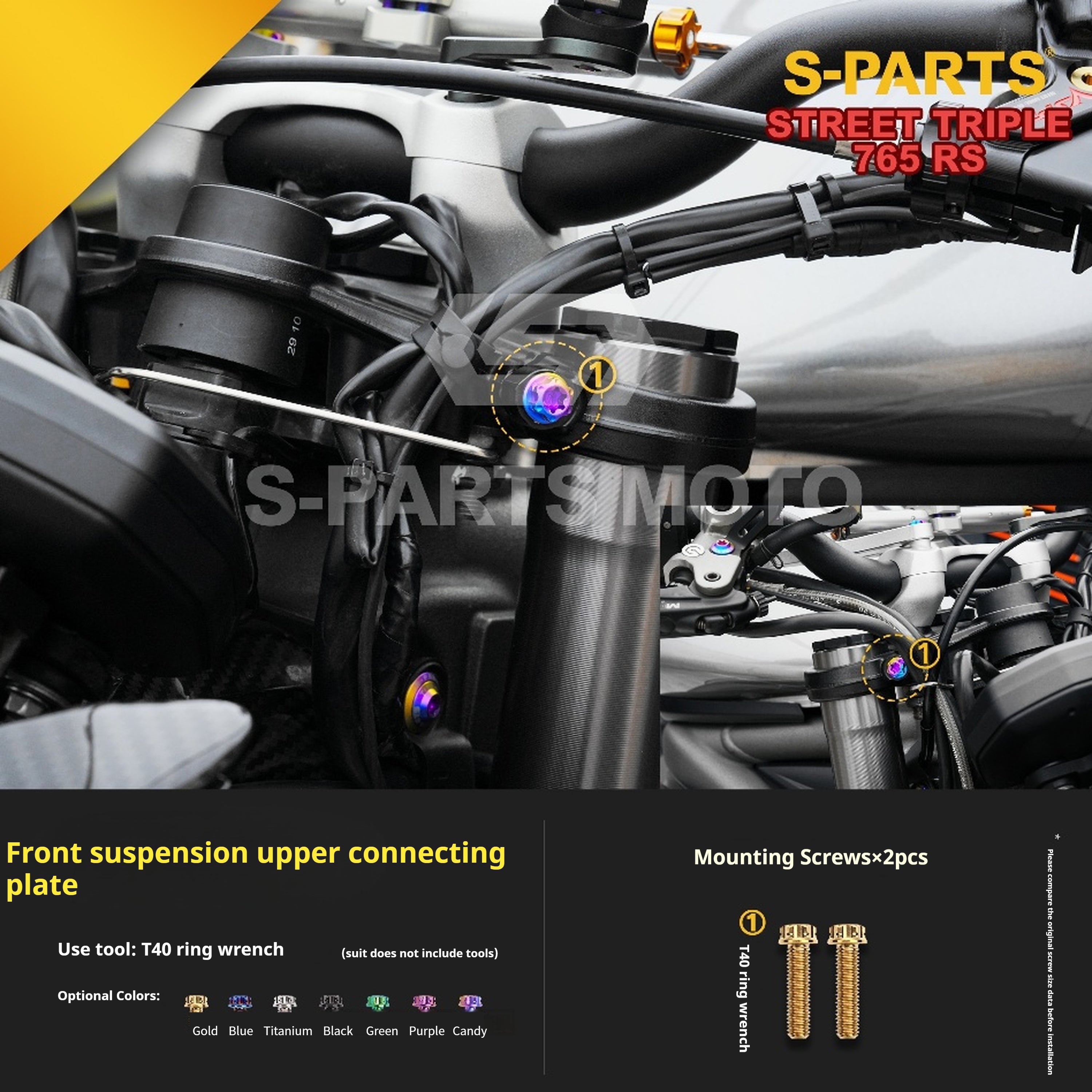 SPARTS Titanium Screw Set for Triumph Street Triple RS –CNC Titanium Upgrade Kit