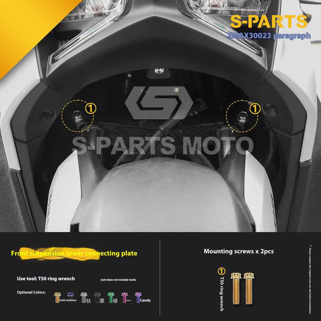 SPARTS Titanium Bolt Set for 2023 XMAX300 | Yamaha Motorcycle Titanium Bolt Upgrade