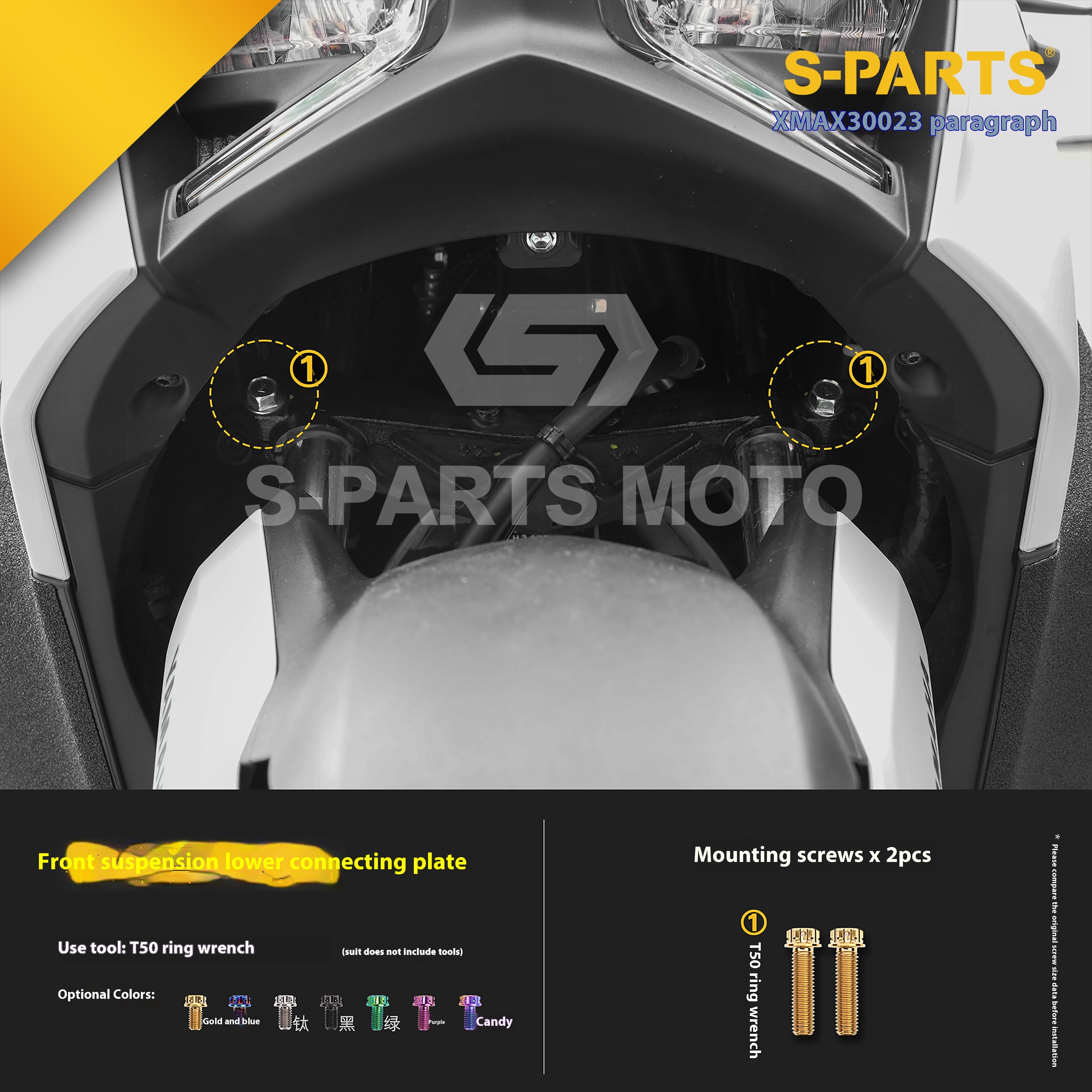 SPARTS Titanium Bolt Set for 2023 XMAX300 | Yamaha Motorcycle Titanium Bolt Upgrade