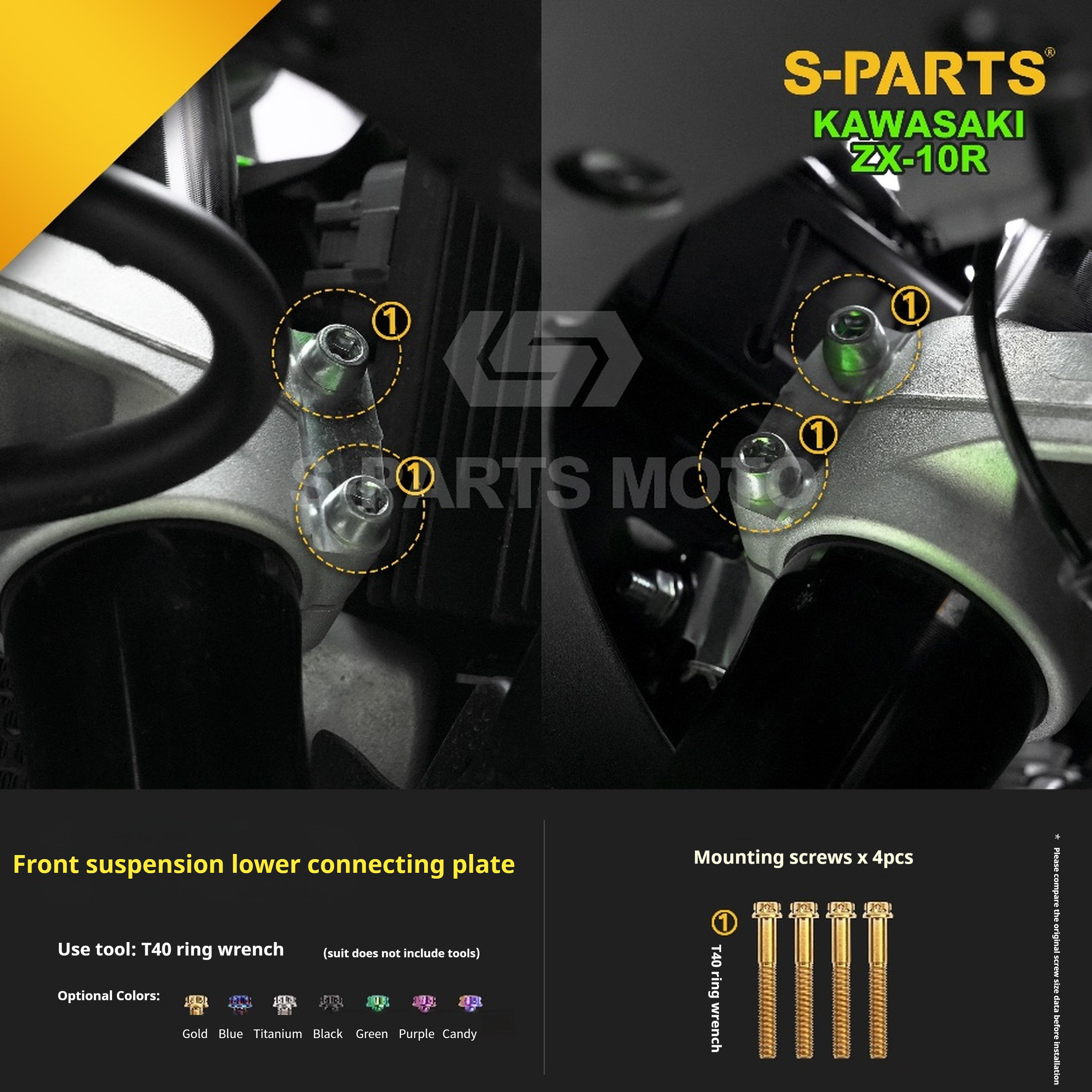 SPARTS Titanium Screw Set for Kawasaki ZX-10R 2023 –  CNC Titanium Upgrade Kit