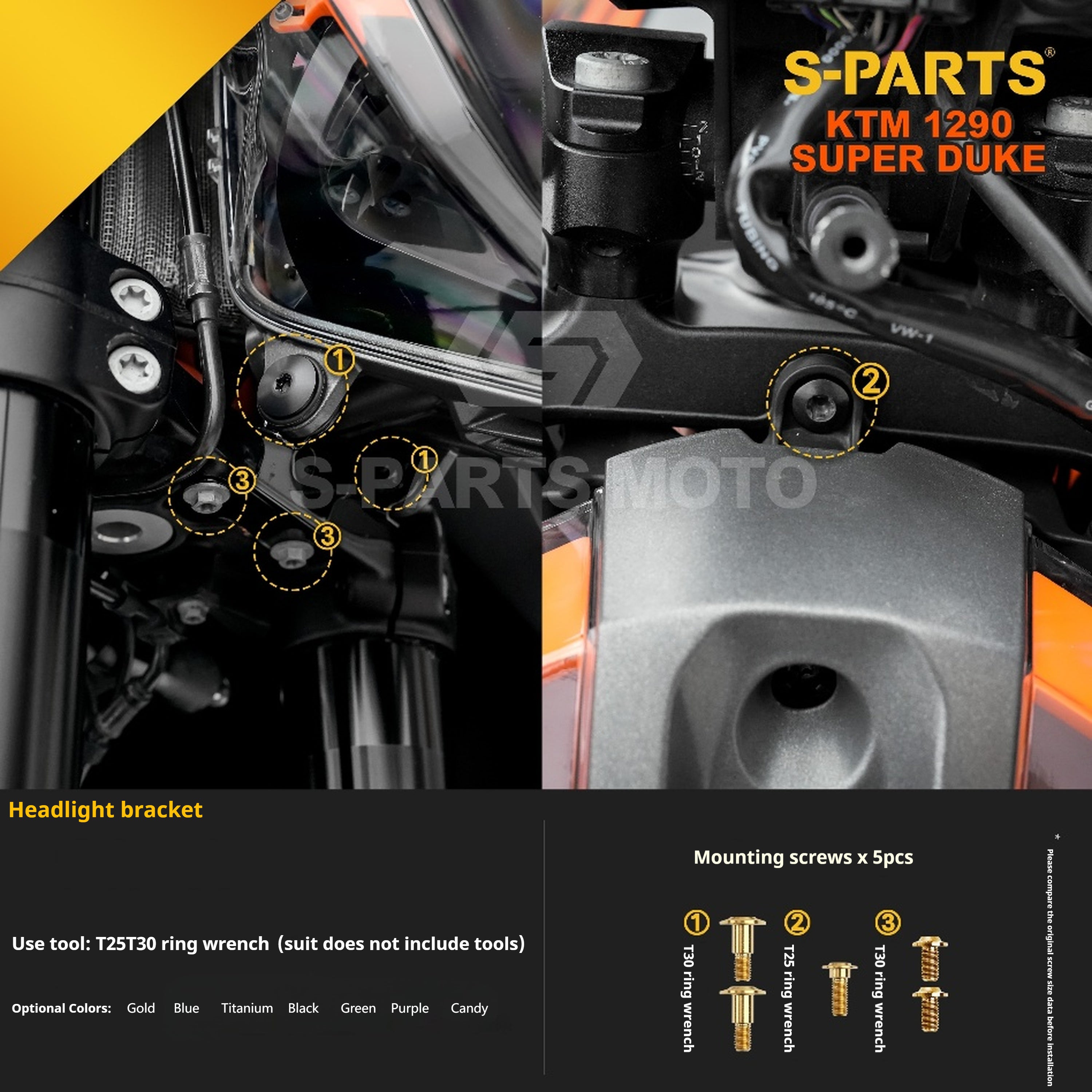 SPARTS KTM Super Duke 1290 · Full TC4 Titanium Bolt Kit｜Motorcycle Upgrade Set
