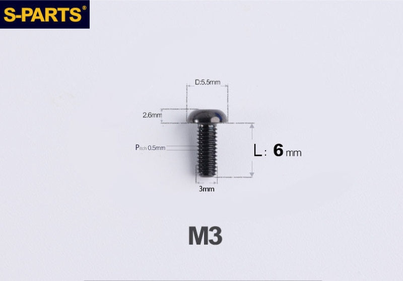 SPARTS A2 Button Head M3 Titanium Bolt