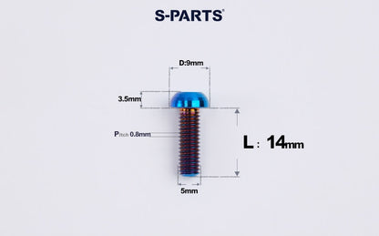 SPARTS M5 Titanium Bolt A2 Dome Head | Ultra-Light TC4 Bike Brake Caliper Bolt