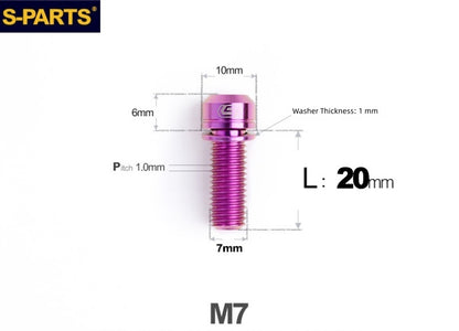 SPARTS A2 Series M7x20mm Titanium Bolt