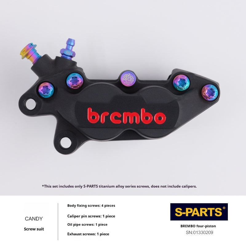 SPARTS Titanium Bolt Kit for Brembo Basic 2-Piston & 4-Piston Calipers| Motorcycle Brake System Upgrade