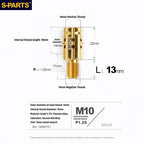 S-PARTS M10 to M10 Titanium Forward & Reverse Thread Motorcycle Mirror Adapter Bolt Upgrade