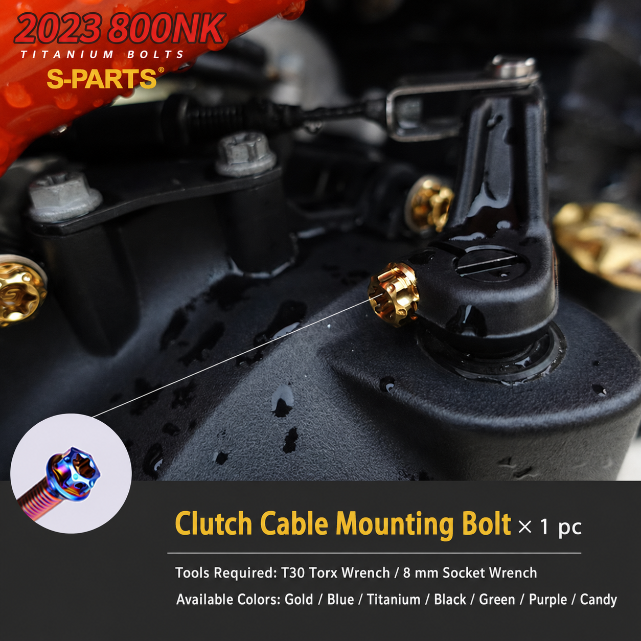 S-PARTS TC4 Titanium Full Motorcycle Bolt Kit for CFMOTO 800NK