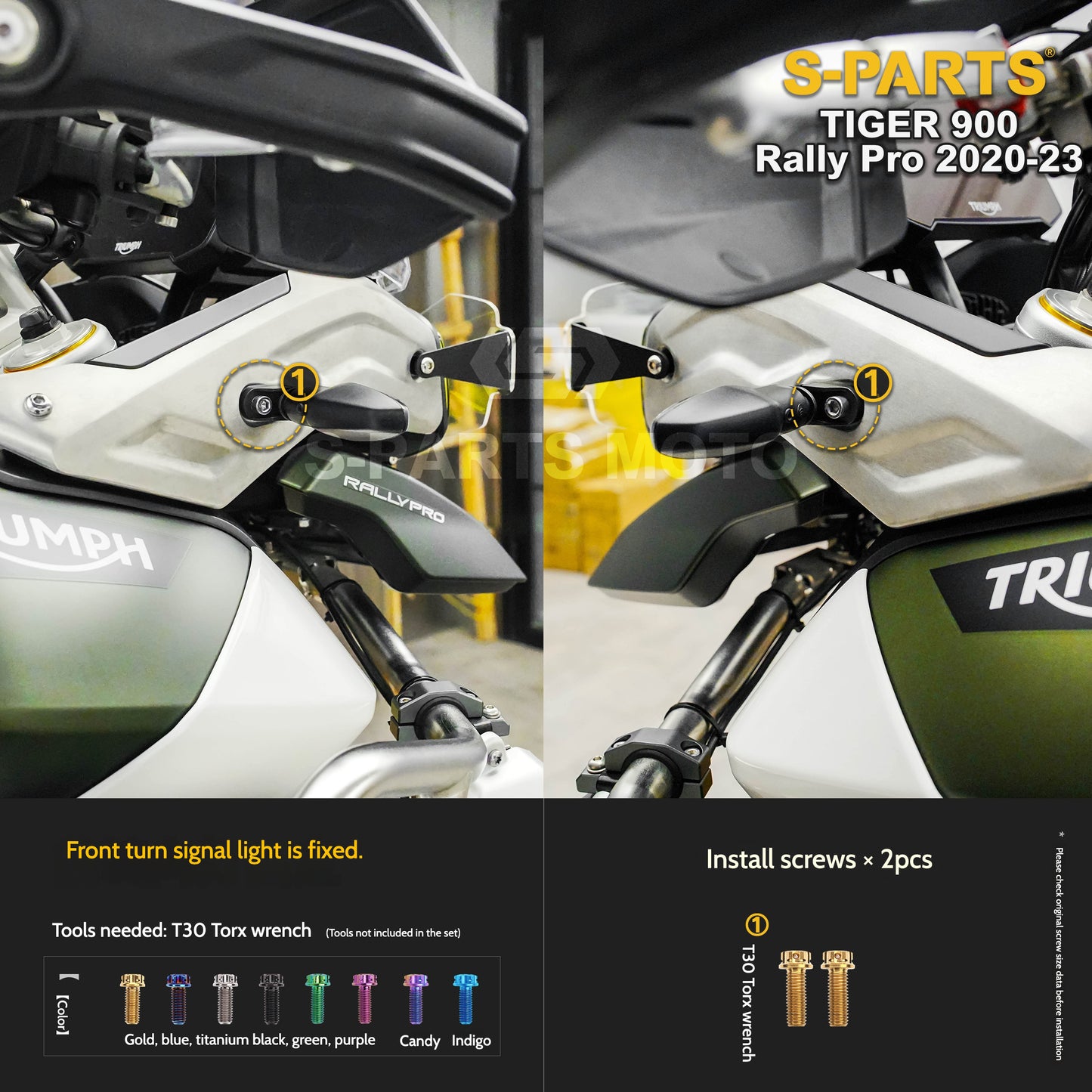 SPARTS Triumph Tiger 900 Rally Pro (2020–2023) Motorcycle Modified Titanium Alloy Bolts