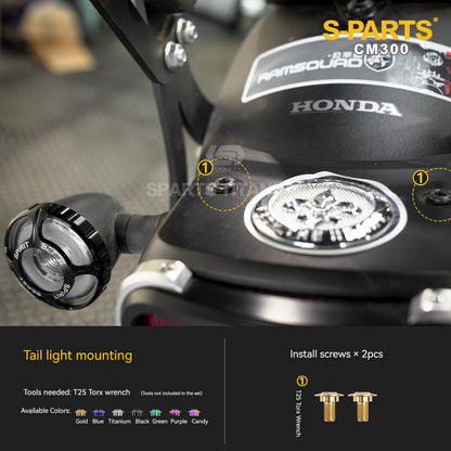 SPARTS Titanium Bodywork, Fuel Tank Cap & Radiator Guard Bolt Kit for Honda CM300 / Rebel 300 (15 Pcs)
