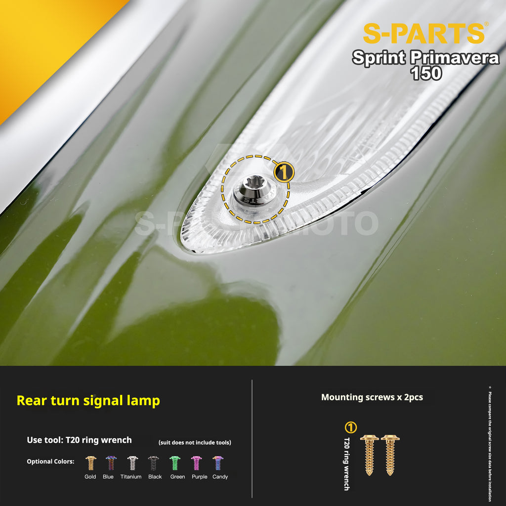 SPARTS Titanium Screw Set for Vespa Sprint/Primavera 150 – Custom Candy Color & CNC Titanium Upgrade Kit