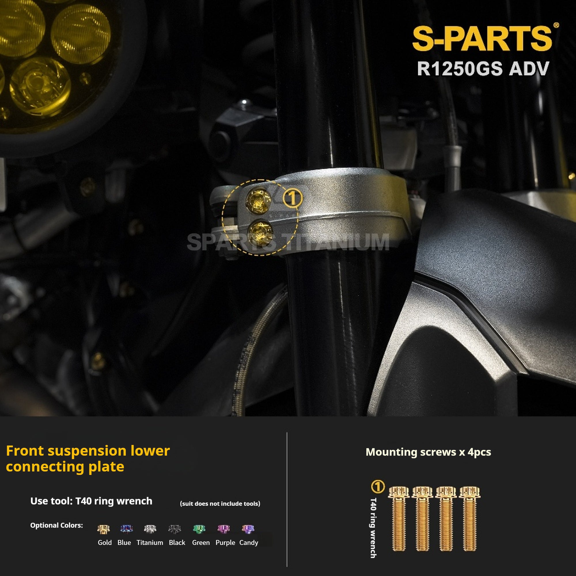 SPARTS Titanium Bolt Kit for BMW R 1250GS ADV – CNC Titanium Upgrade Kit