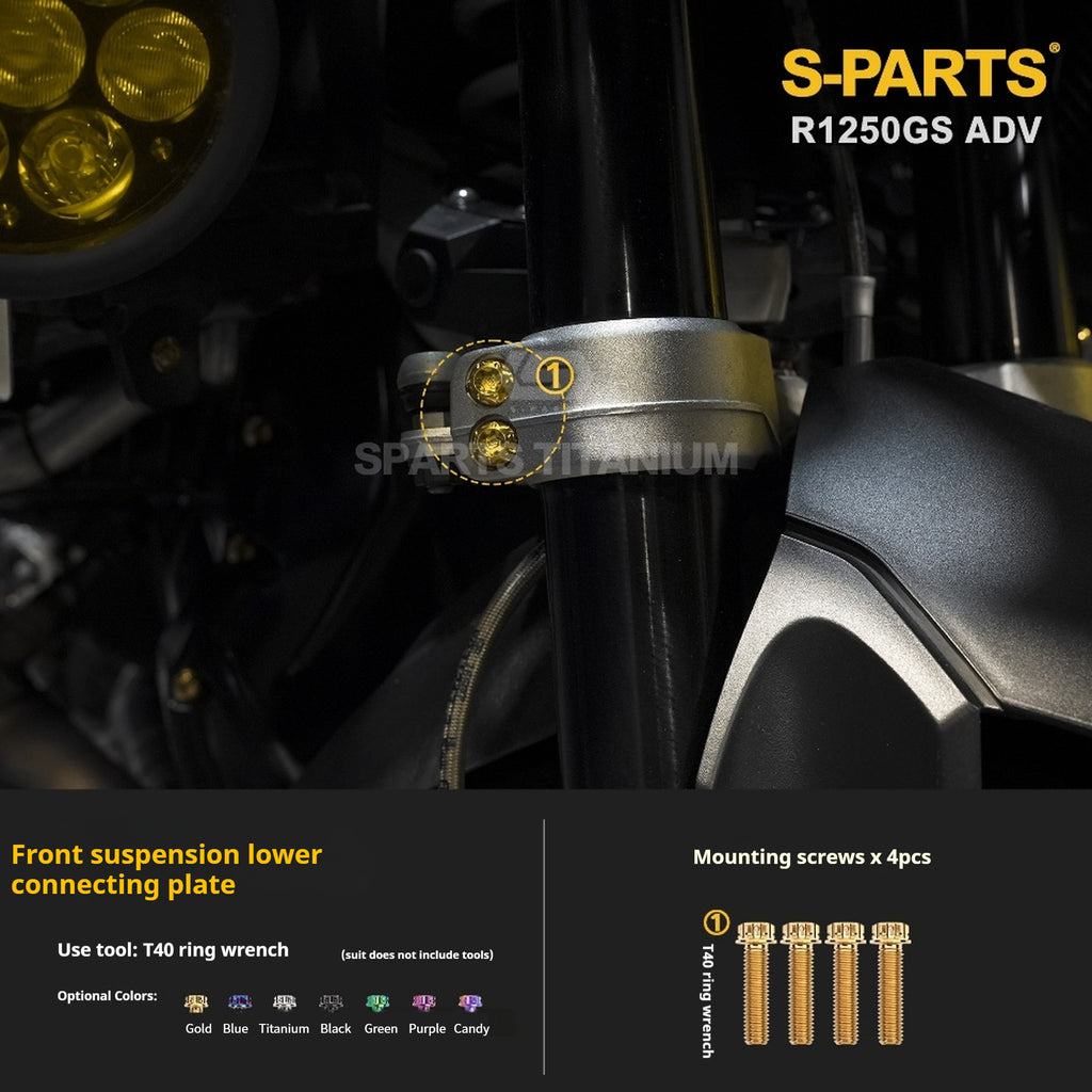 SPARTS Titanium Bolt Kit for BMW R 1250GS ADV – Custom Candy Color & CNC Titanium Upgrade Kit