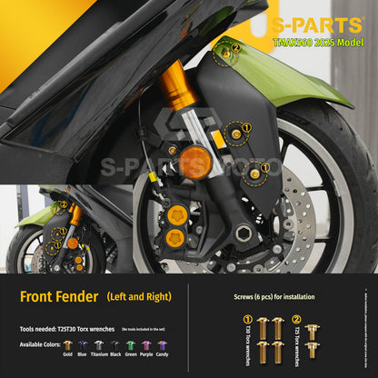 SPARTS Titanium Bolt Kit for YAMAHA TMAX560 2025-Front Section