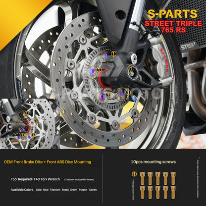 SPARTS Titanium Bolts for Triumph Street Triple 765 RS – Brake System Upgrade Fasteners