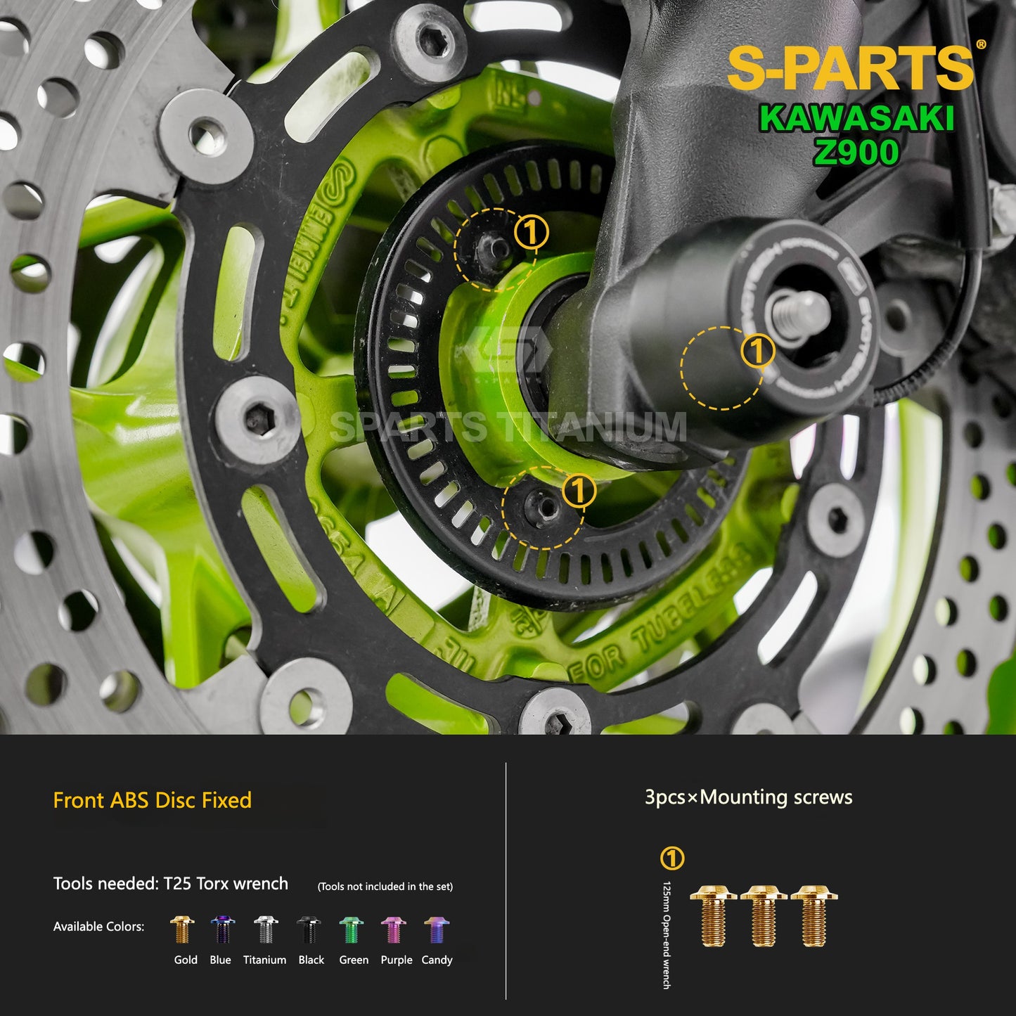 S-PARTS Titanium Fasteners Suspension & Brake System Bolt Kit for Kawasaki Z900