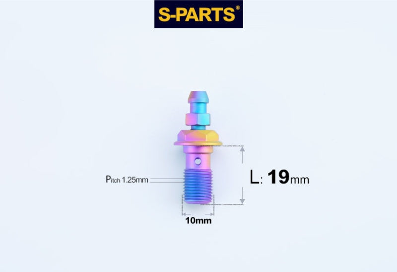 SPARTS M10 Single-Hole Banjo Bolt with Bleeder – Hex Head Titanium Bolt P1.0 / P1.25 for E-Bikes, Motorcycles & Bicycles