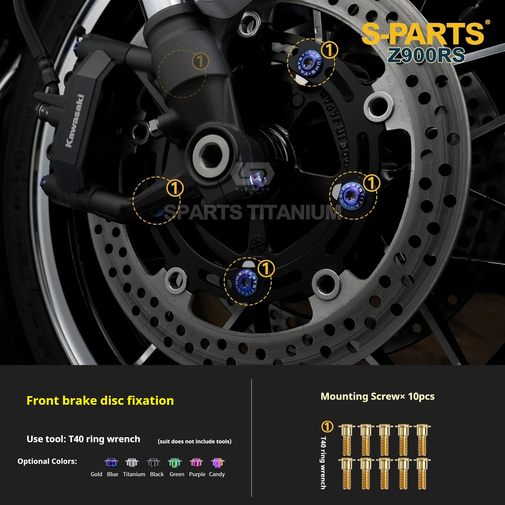 SPARTS Titanium Screw Set for Kawasaki Z900RS – Motorcycle Upgrade Kit