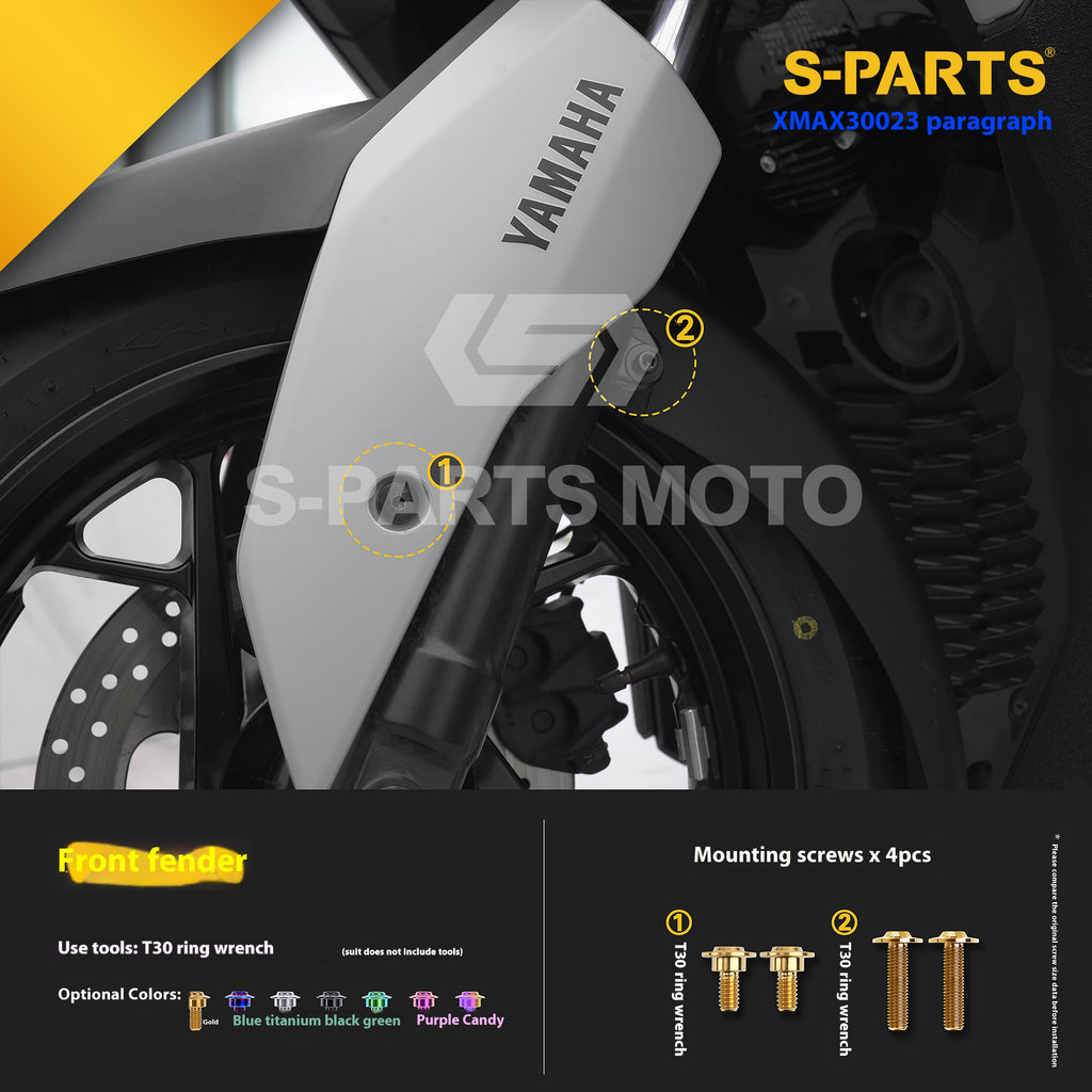 SPARTS Titanium Bolt Set for 2023 XMAX300 | Yamaha Motorcycle Titanium Bolt Upgrade