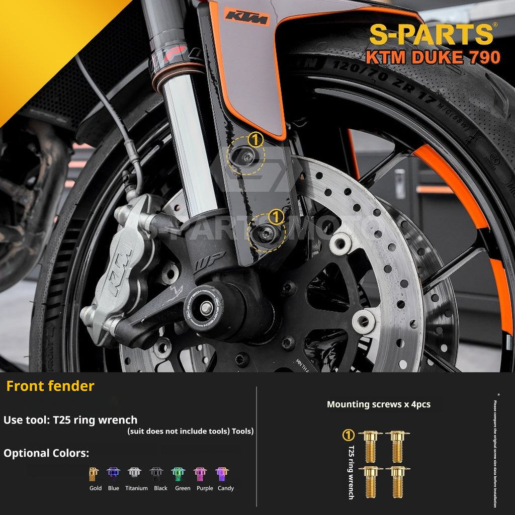 SPARTS TC4 Titanium Bolt Kit Compatible with KTM DUKE 790 – Full Motorcycle Fastener Upgrade