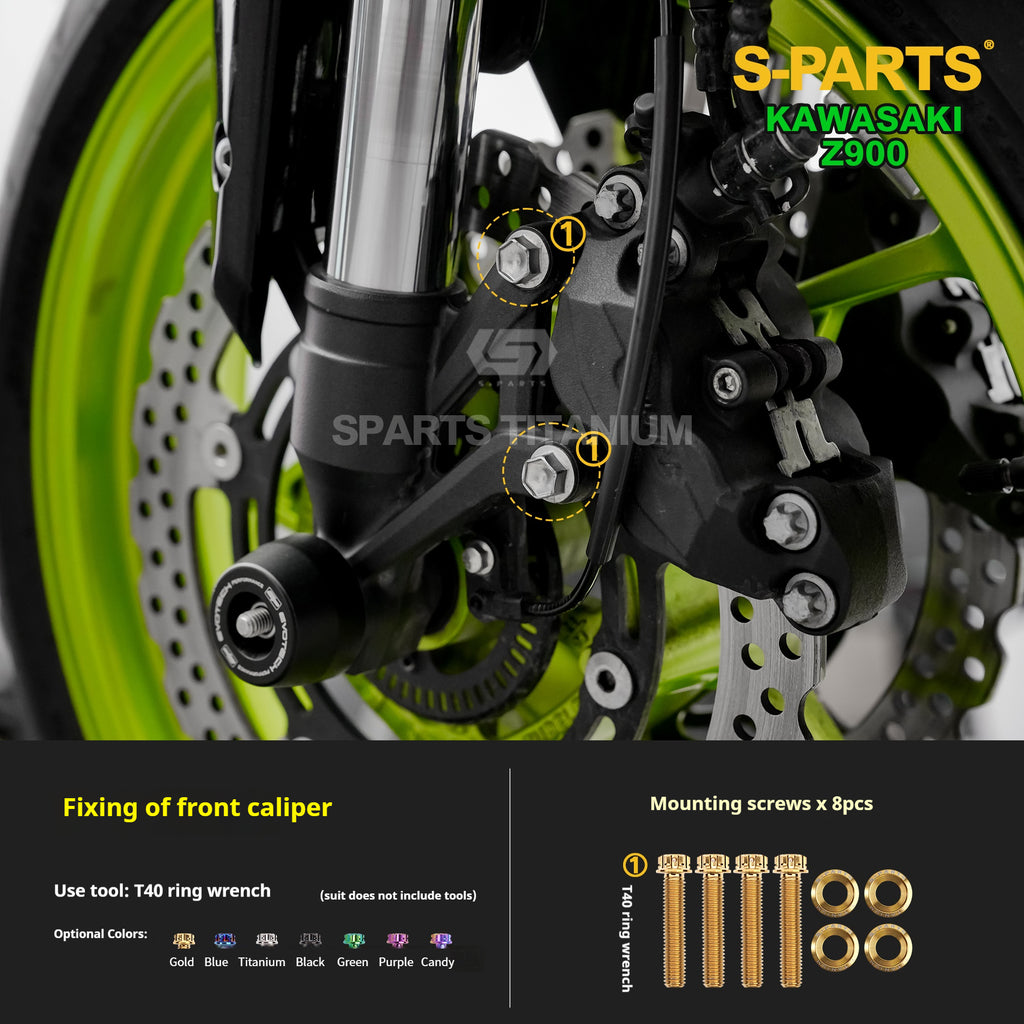 SPARTS Titanium Bolt Kit for Kawasaki Z900 2021 – ustom Candy Color & CNC Titanium Upgrade Kit - 1/2