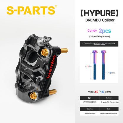 SPARTS Titanium Bolt Kit Compatible with BREMBO HYPURE Caliper - Candy
