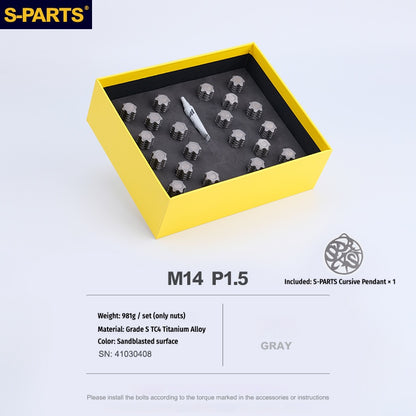 S-PARTS Titanium M14 Car Wheel Lug Nut Set